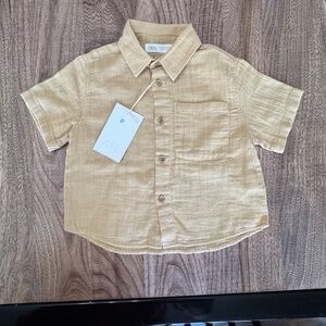Zara Kids Light Brown Button Down Shirt